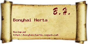 Bonyhai Herta névjegykártya